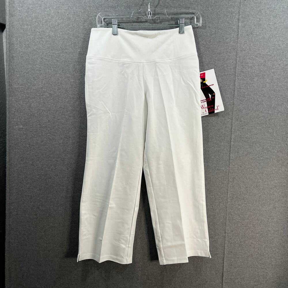 Women with Control Regular Tummy Contral Full Les Crop Pants Whate, X-Small